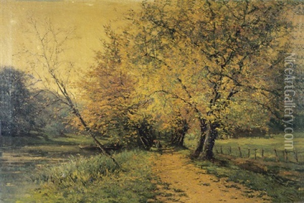 Dreef In De Herfst Oil Painting - Lucien Frank