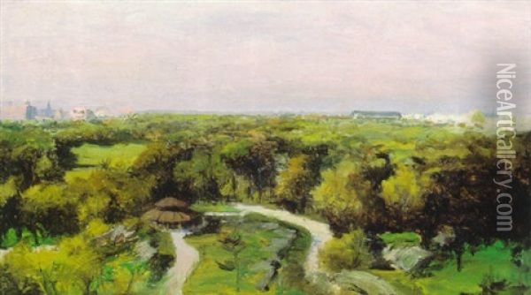 Central Park Oil Painting - Frank Knox Morton Rehn