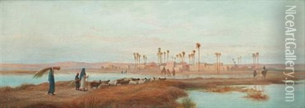 The Banks Of The Nile Oil Painting - Frederick Goodall