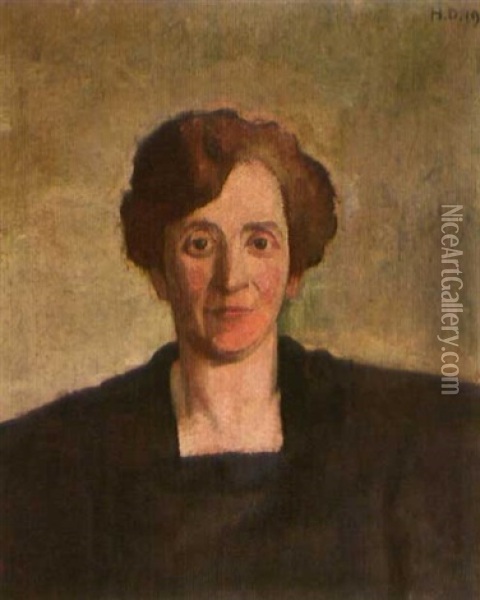 Portrait Mutter Jutz Oil Painting - Heinrich Danioth