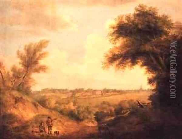Landscape with house Oil Painting - Thomas Gainsborough