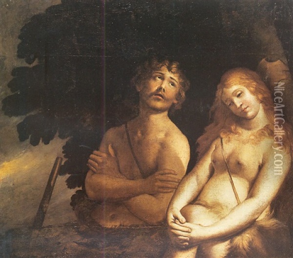 Adam Et Eve Apres Le Peche Originel Oil Painting - Pietro Ricchi