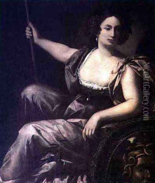 Minerva Oil Painting - Artemisia Gentileschi