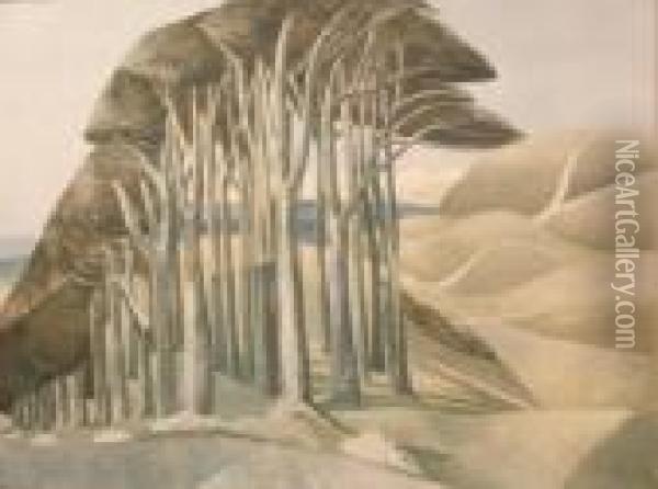 Wood On The Downs Oil Painting - Paul Nash