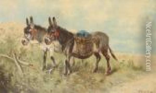 Donkeys Near The Coast Oil Painting - Paul Henry Schouten