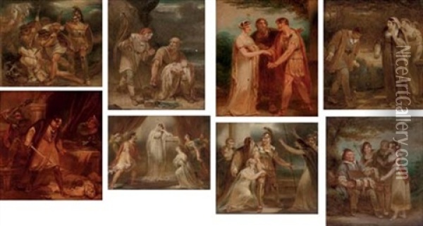 Shakespearian Scenes (8 Works) Oil Painting - Henry Singleton