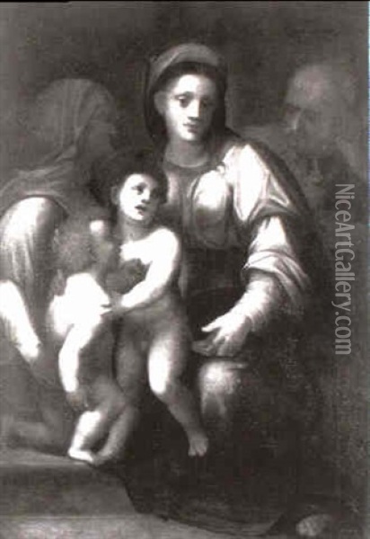 Vierge A L'enfant Et Saint Jean Baptiste Oil Painting - Domenico Puligo