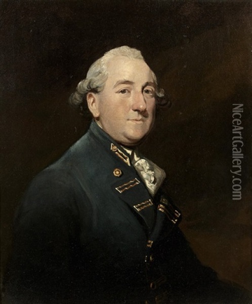 Portrait Presume D'un Amiral En Manteau Bleu Oil Painting - James (Thomas J.) Northcote