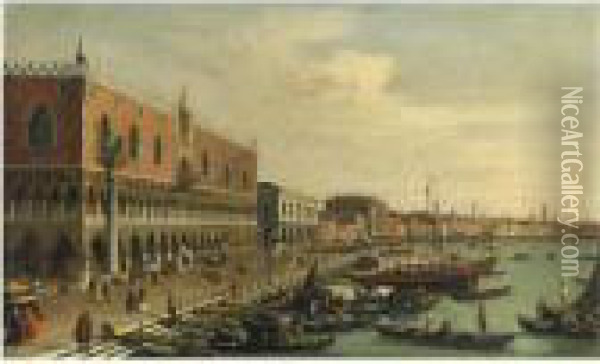 Venezia, Il Palazzo Ducale E La Riva Degli Schiavoni Oil Painting - William James