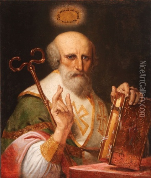 Saint Nicholas Oil Painting - Vasily Kuzmich Shebuyev