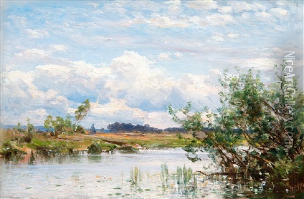 Summer Morning Oil Painting - Magnus Hjalmar Munsterhjelm
