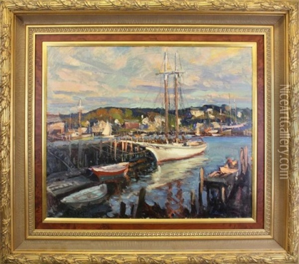 Sylvia At Dock Oil Painting - Robert Charles