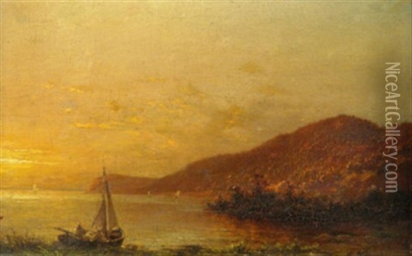 Sonnenuntergang Am Hudson Oil Painting - Carl August Sommer