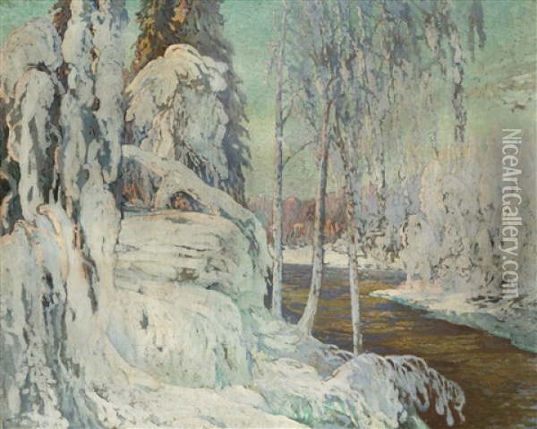 Journee D'hiver (day In Winter), 1909 Oil Painting - Nikolaos Chimonas
