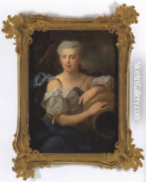 Bildnis Der Grafin Adelaide Godden Als Flusgottin Oil Painting - Jean Marc Nattier