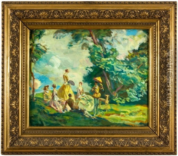 Piknik Oil Painting - Alois Wierer