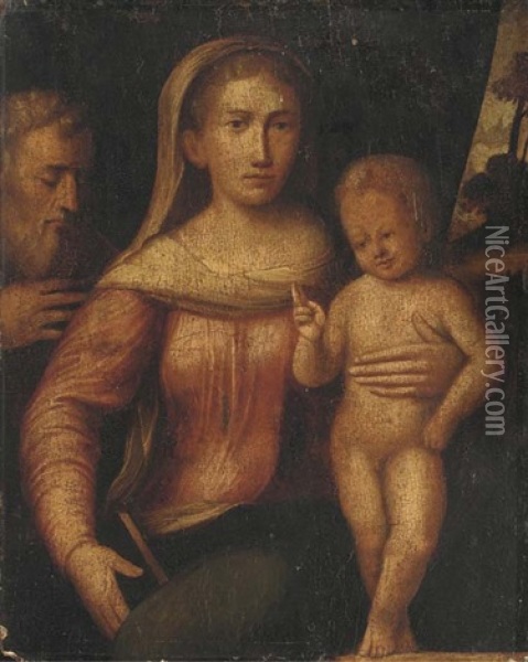 The Holy Family Oil Painting - Giacomo Francia