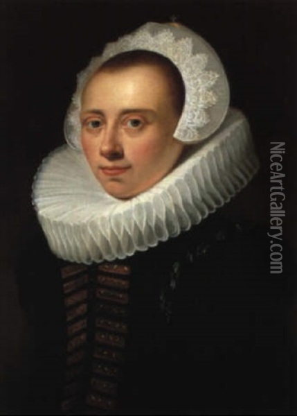 Portrat Einer Dame Oil Painting - Jan Anthonisz Van Ravesteyn