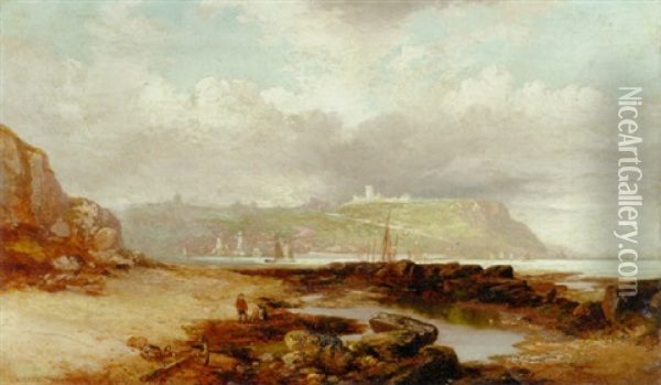 A View Of Dover Castle From The Harbor Oil Painting - John Wilson Carmichael