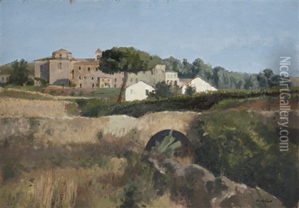 Scorcio Con Paesaggio Di Calabria Oil Painting - Domenico Colao