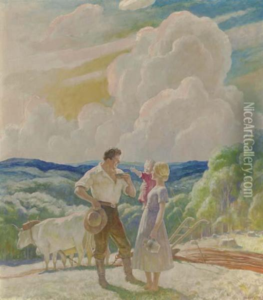 The Homesteaders Oil Painting - Newell Convers Wyeth