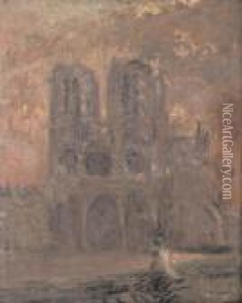Notre Dame De Paris Oil Painting - Gustave Loiseau