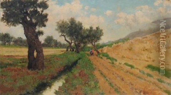 Veduta Di Canale Oil Painting - Francesco Lojacona