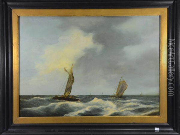 Marine Oil Painting - Petrus Jan (Johannes) Schotel