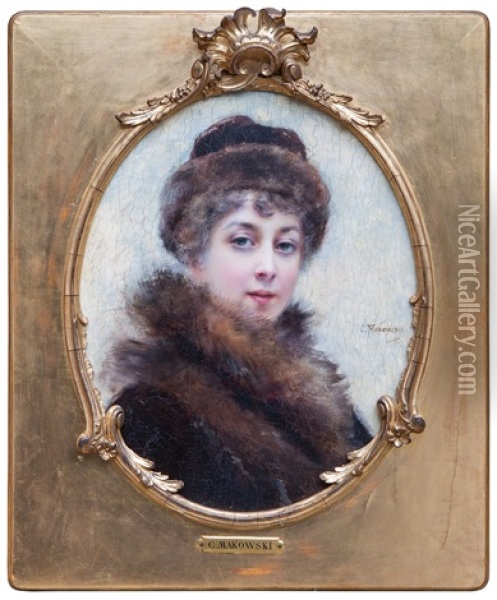 Portret Maria Matavtina Oil Painting - Konstantin Egorovich Makovsky