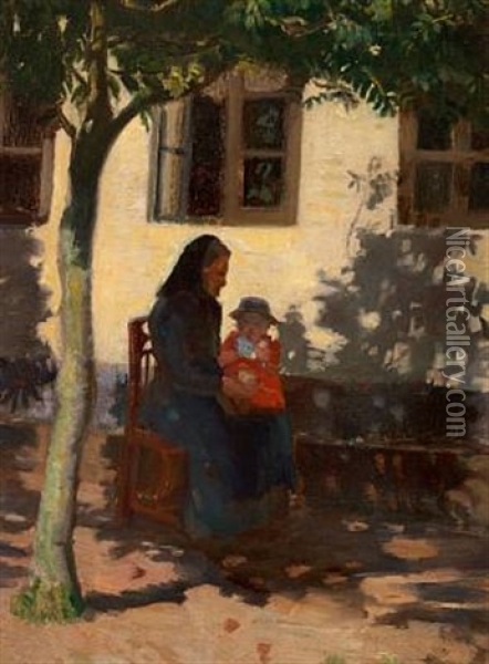 One Of Anna Ancher's Sisters Oil Painting - Anna Kirstine Ancher