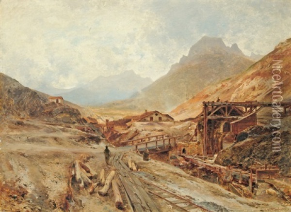 Banya Bejarata Oil Painting - Eduard Peithner Ritter von Lichtenfels