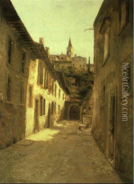 San Martine, Fruili, Italy Oil Painting - Emil Jacob Schindler