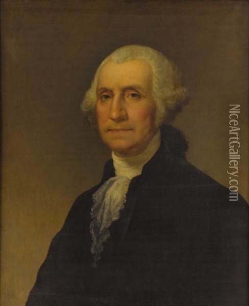 Portrait Of George Washington (after Gilbert Stuart) Oil Painting - James Reid Lambdin