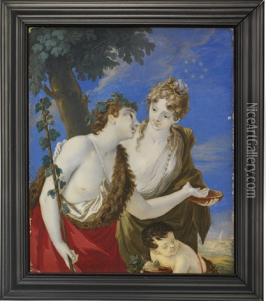 Bacchus And Ariadne Oil Painting - Bernard (Goupy) Lens III