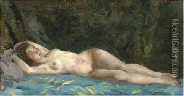 Reclining Nude Oil Painting - Philippe Klein