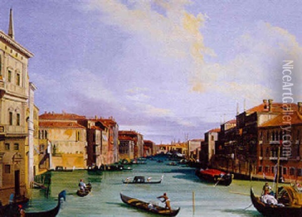 Vue Du Grand Canal A Venise Oil Painting - Giovanni Migliara