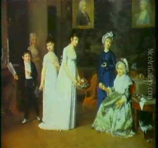 La Famiglia Di Madame Fremont Oil Painting - Louis Petit