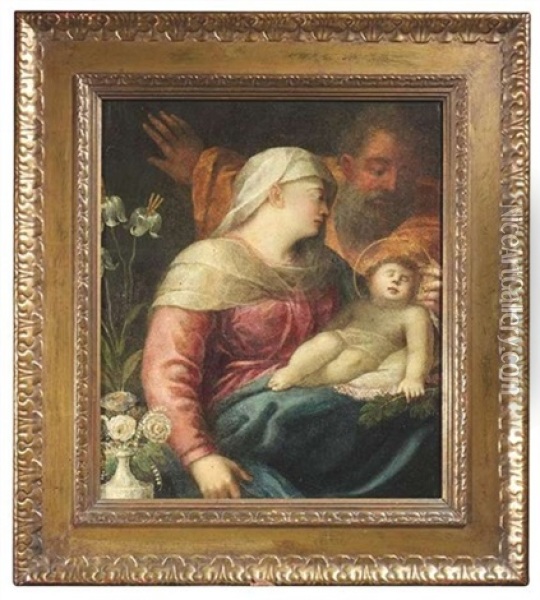 Heilige Familie Oil Painting - Dosso Dossi