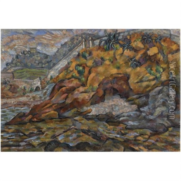 View Near Bastia Oil Painting - Vladimir Davidovich Baranoff-Rossine