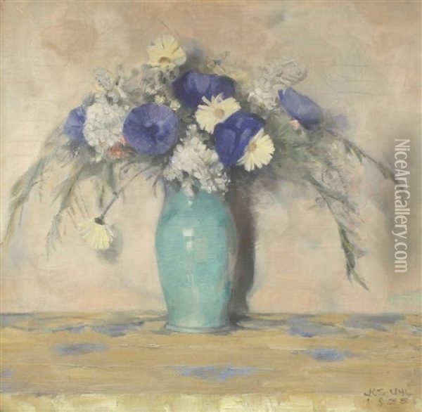 Sommerblumen In Einer Vase Oil Painting - Joseph Uhl