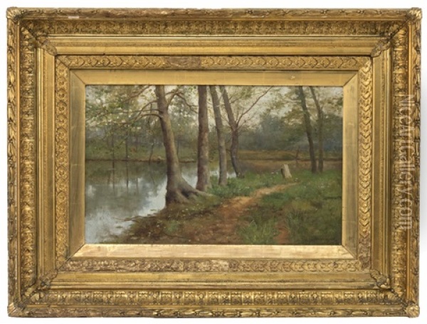 Forest Interior Oil Painting - Arthur Hoeber