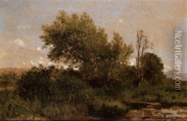 Coin De Campagne Vers Le Rondeau Oil Painting - Laurent (Abbe) Guetal