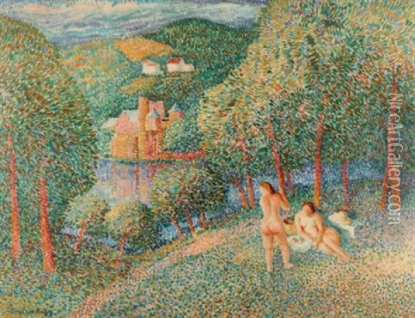 Le Dejeuner Sur L'herbe Oil Painting - Pierre De Belay