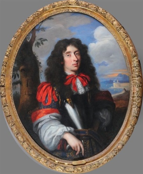 Portrait Du Prince De Conde Oil Painting - Pierre Mignard the Elder