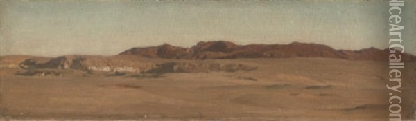 Red Mountains, Desert, Egypt Oil Painting - Lord Frederic Leighton