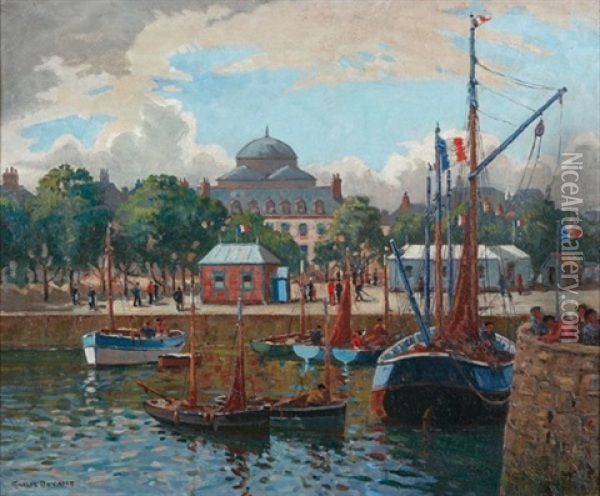 Fishing Port France Oil Painting - Charles David Jones Bryant