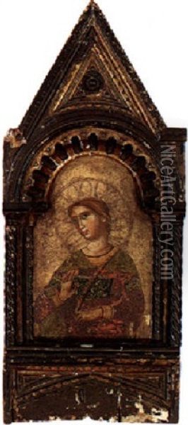 A Female Saint Holding The Martyr's Palm Oil Painting - Polidoro da Lanciano