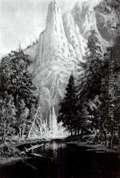 Sentinel Rock, Yosemite Oil Painting - Benjamin Willard Sears