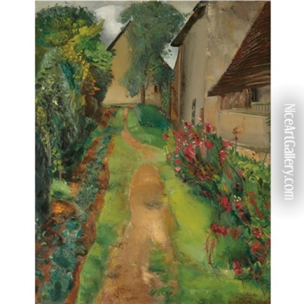 The Garden Path Oil Painting - Boris Dmitrievich Grigoriev