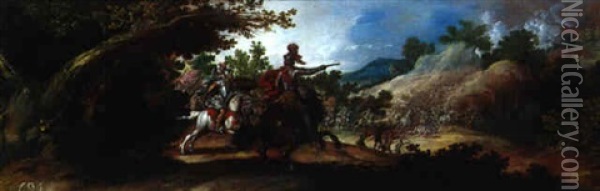 La Charge De Cavalerie Oil Painting - Juan de LaCorte